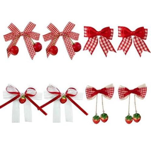 Frucht-Haarspangen-Set Kirsche Erdbeere 8-teilig