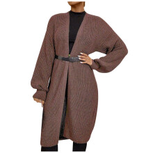 Leichte Damenstrickjacke in Kaffeefarbe