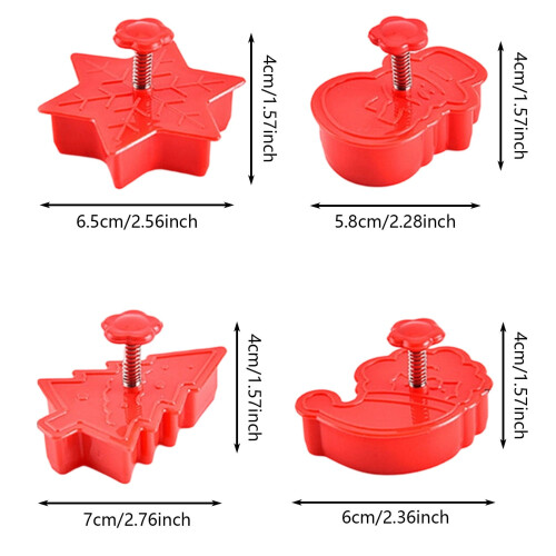4Pcs Cookie Cutter Set for Baking and Holiday Celebrations 1