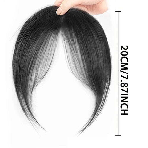 Franja sintética feminina para peruca, franja octogonal natural de 20 cm (8 polegadas) para uso diário. 1