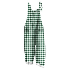 Macacão feminino listrado sem mangas com peitilho – Leve, modelagem solta, verde menta, ideal para o dia a dia no verão, tamanho GG (XL)