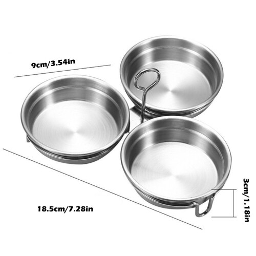 4PC Stainless Steel Poached Egg Maker with 3 Cups, Compatible with Home Kitchen, for Poached/Scrambled Eggs, 7" 1
