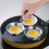 4PC Stainless Steel Poached Egg Maker with 3 Cups, Compatible with Home Kitchen, for Poached/Scrambled Eggs, 7" 6