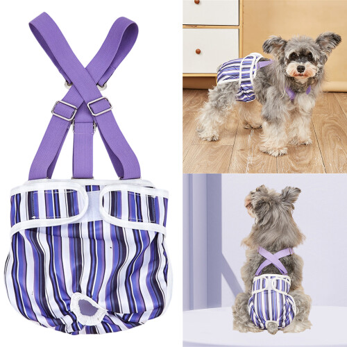 Adjustable Harnesses Pet Diaper Washable Reusables for-pink. M. 2