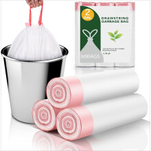Sacs poubelle blancs Ă cordon, 2 gallons, lot de 60