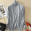 Damen-Rollkragenpullover, Strickoberteil, weich, bequem, lässiger Langarmpullover für kalte Tage, Z01Grau, Größe L 2