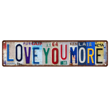 Vintage Love You More wanddecoratie voor thuis, 8x2,4 x 12x4,5 cm