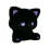 Peluche chat noire avec détails violets, 15 cm 1