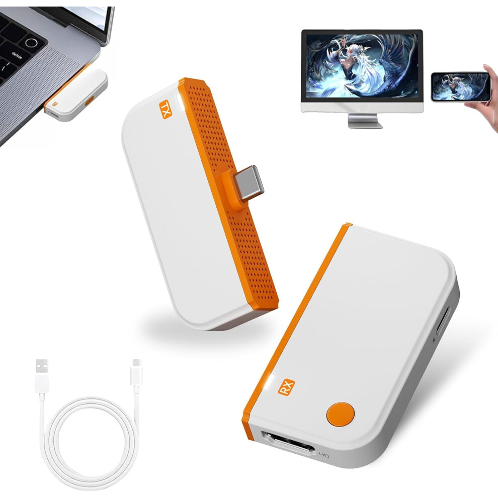Wireless Hdmi Transmitter And Receiver 1080P 60Hz 50M White/Orange 9065194810683