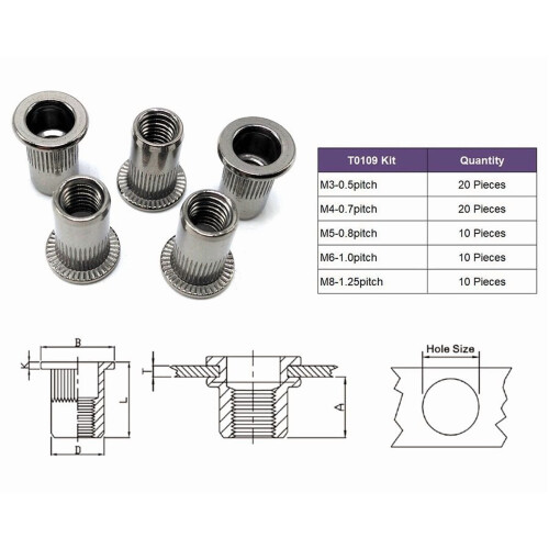 304 stuks motorkap M3-M12 2