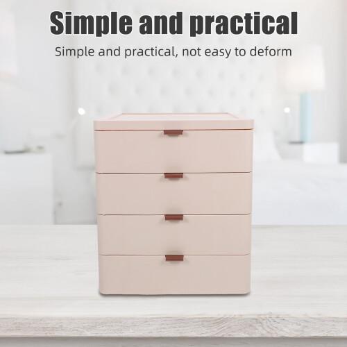 Stackable Plastic Drawer Organizer for Cosmetics and Office Supplies Desktop Use 2