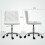Homcom (White) HOMCOM Modern Vanity Computer Desk Chair with Rolling Wheels 3