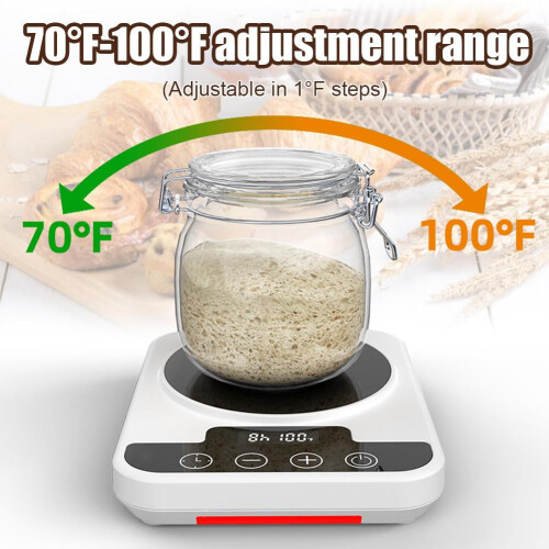 Sourdough Starter Warmer, Precise 1F Thermostat (70–100F), Warming Mat with Timer for Bread Fermentation & Yogurt 2