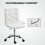 Homcom (White) HOMCOM Modern Vanity Computer Desk Chair with Rolling Wheels 6