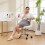 Homcom (White) HOMCOM Modern Vanity Computer Desk Chair with Rolling Wheels 8