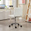 Homcom (White) HOMCOM Modern Vanity Computer Desk Chair with Rolling Wheels 9
