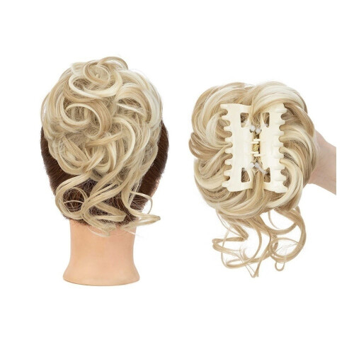Chignon sintetico riccio e ondulato con ciocche
