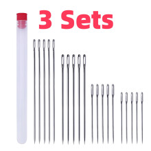 Set mit 20 Handnähnadeln mit großem Öhr, Edelstahl, 4 Stück