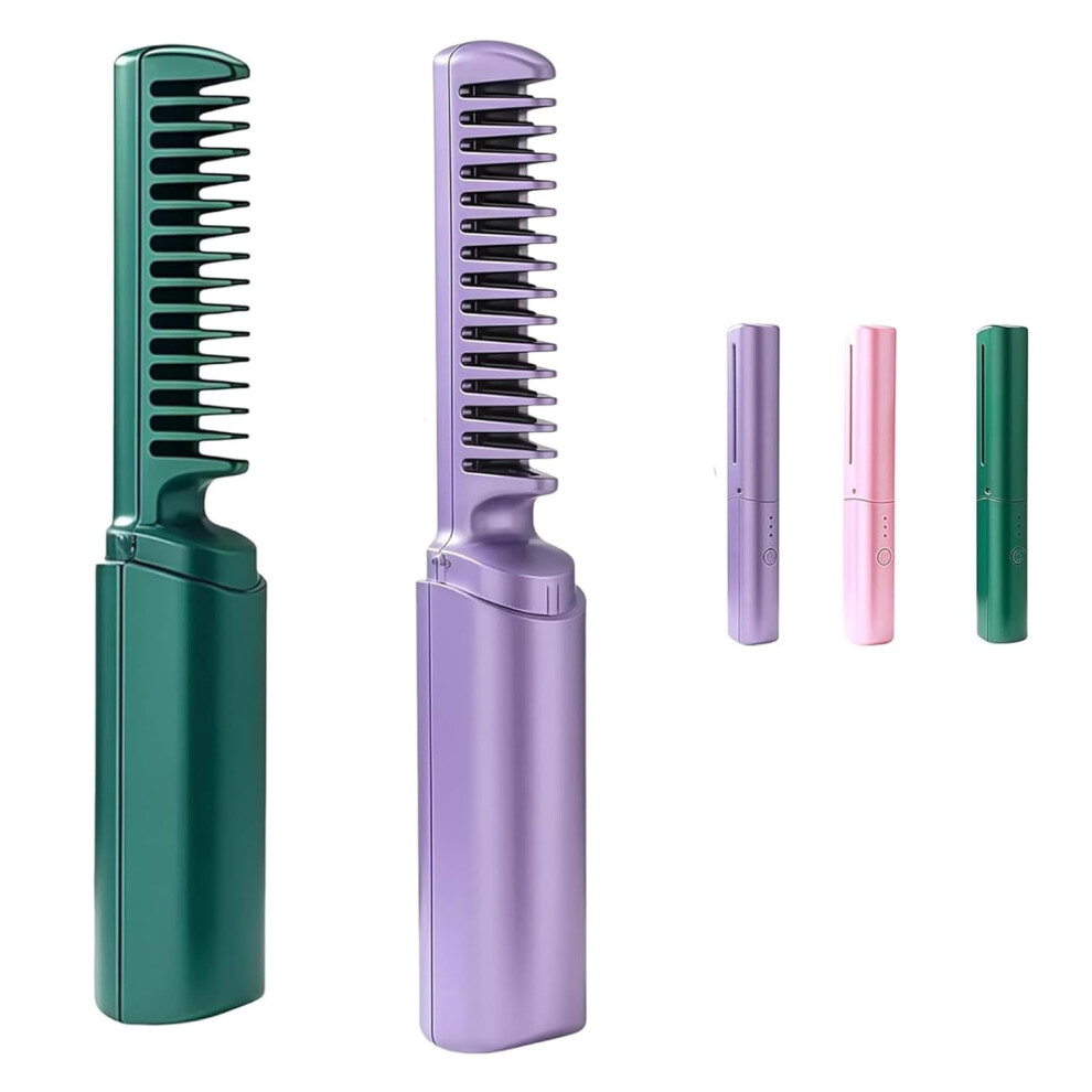 Hairdressing Comb Ceramic Straightening 2-in-1 Cordless
