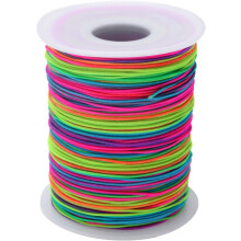 1 mm Regenbogen-Elastik-Perlenschnur, 100 m