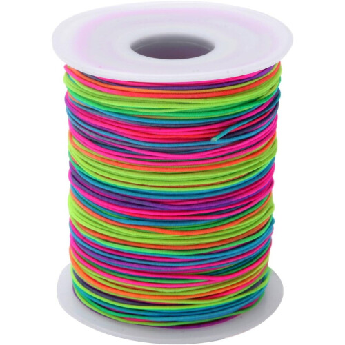 1 mm Regenbogen-Elastik-Perlenschnur, 100 m