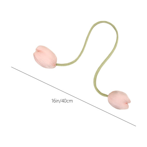 Floral Tulip Curtain Tiebacks Soft Cloth Cord 2