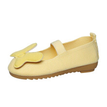 Girls Sneakers, Yellow, Size 36 – Breathable Mesh Bow Design, Lightweight & Comfortable for Toddlers & Kids; Compatible with Everyday Wear