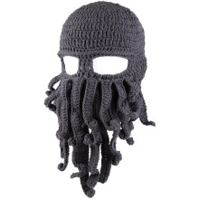 Cappello da barbaro da uomo pieghevole con barba integrata