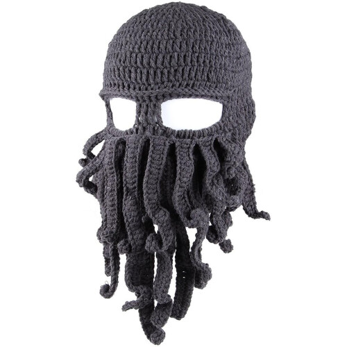 Cappello da barbaro da uomo pieghevole con barba integrata