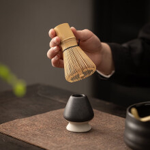 Ensemble de 2 pièces comprenant un fouet en bambou et un repose-thé en céramique pour matcha