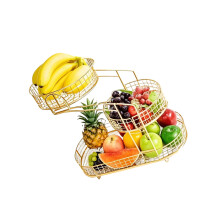 Nordic Simple 3 Tiers Iron Fruit Basket Sturdy Durable for-gold