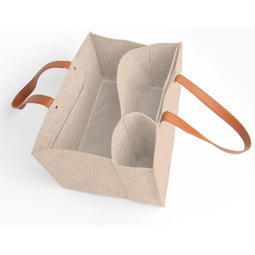 Felt File Tote Organizer met 5 vakken, grijs 2