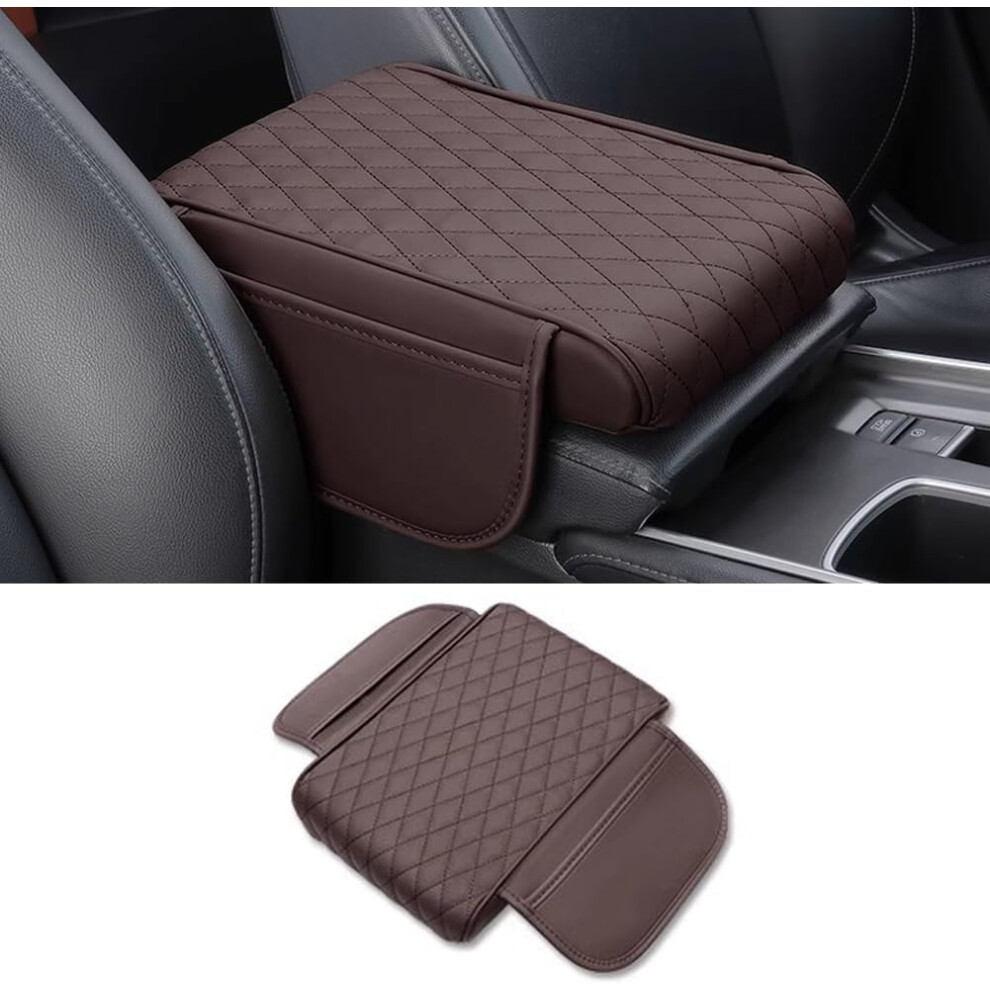 Leather Car Center Console Armrest Cover With Memory Foam 9058772190031