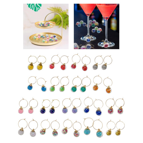 Weinglas-Marker-Charm-Set mit Ringen, 10er-Pack 1