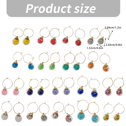 Weinglas-Marker-Charm-Set mit Ringen, 10er-Pack 2