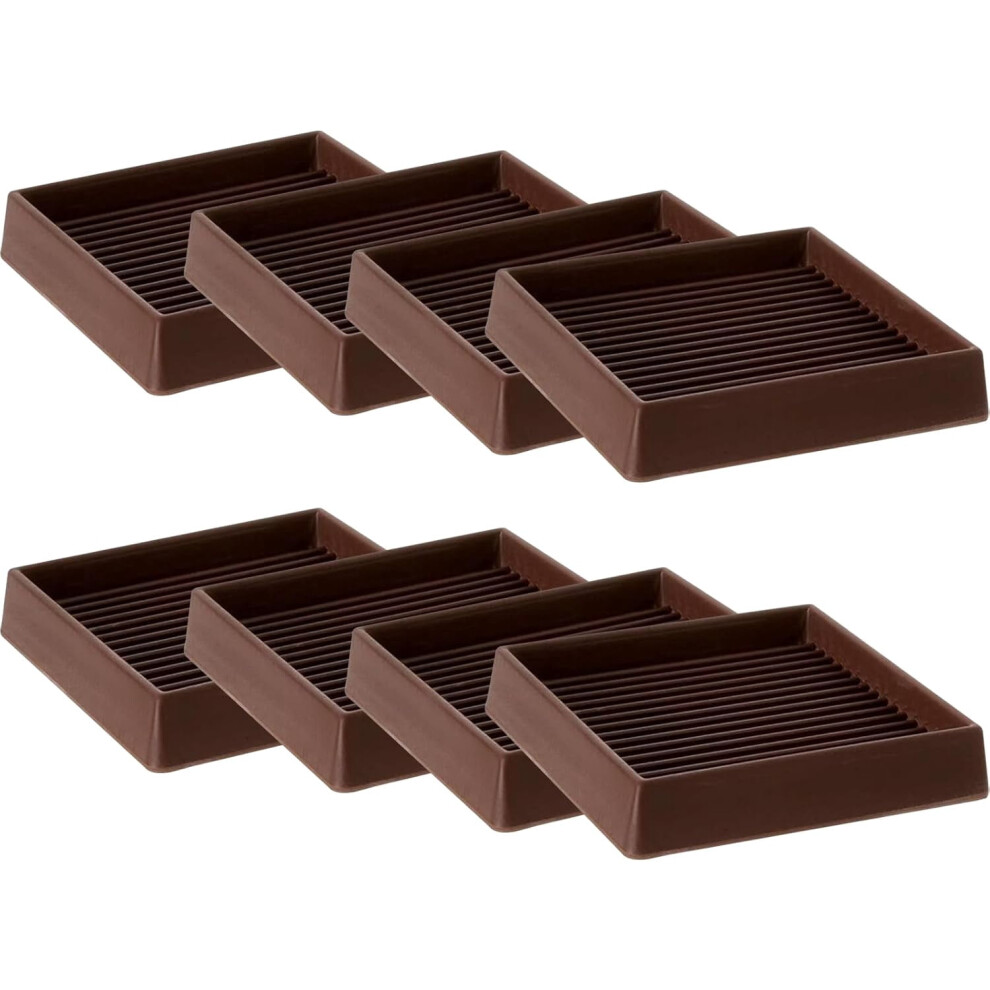 2X2 Sq Rubber Furniture Caster Cups W/ Anti-Sliding Grip (8 Pcs) Â Floor Protectors Compatible With All Furniture 9555307500452