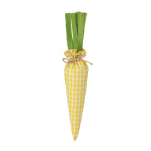 Wielkanocna wisząca pluszowa marchewka, wielkanocna dekoracja marchewkowa, materiałowa marchewka, wielkanocna taca w kratkę, marchewka,