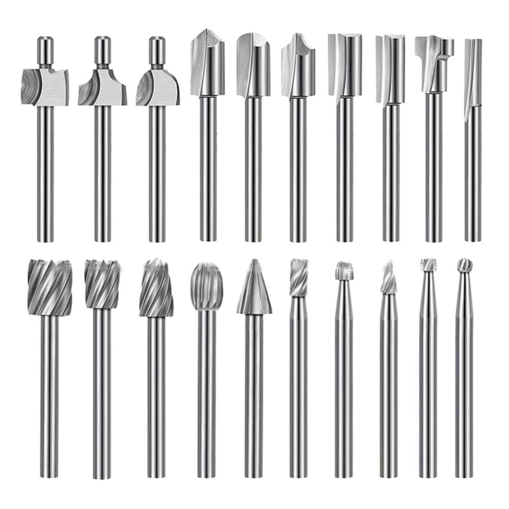 20Pcs Hss Wood Carving Router Bits Set For Engraving And Drilling 9071309830095
