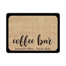 16x12 inch Absorbent Rubber Coffee Mat – Quick-Drying, Stain-Hiding Bar Mat for Countertops, Compatible with Coffee Makers & Dish Drying