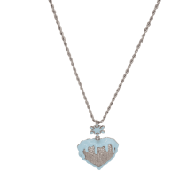 Collana con ciondolo a forma di cuore tempestato di zirconi, design effetto ghiaccio fuso, gioielli hip hop, regalo di San Valentino.