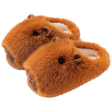 Tegneserie Capybara Plys Hjemmesko Pelsagtige Plys Hjemmesko Skridsikre Varme Hjemmesko Åndbare Hjemmesko Til Kvinder