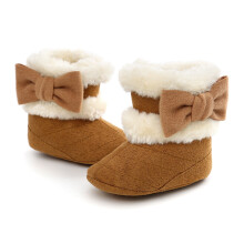 Winter Boots,Infant Winter Boots Snow Bowknot for Babies Soft Sole Warm Prewalker Booties for Cold,Woman Boots,03 Brown,6-9 Months