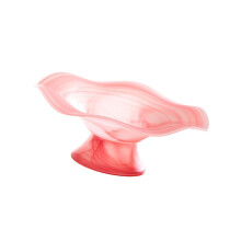 Glass Fruit Salad Bowl Elegant Serving Tray for Dining-pink