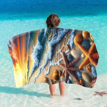 Serviettes de plage pour enfants, serviette de bain en microfibre motif océan pour garçons et filles, séchage rapide, légère, douce et