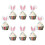 12 τεμάχια διακοσμητικά για cupcakes με γκλίτερ σε σχήμα κουνελιού (2"), 4