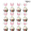12 τεμάχια διακοσμητικά για cupcakes με γκλίτερ σε σχήμα κουνελιού (2"), 5