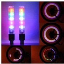 Set van 2 LED-fietswielverlichting, 5 LED-ventieldopjes, 8 knipperlichten