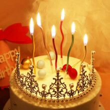 Bougies d'anniversaire spirales, longues et fines, pour gâteaux de mariage et décoration de gâteaux, boîte de 6 pièces rouges