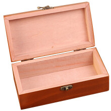Light Brown Wooden Jewelry Box with Lid