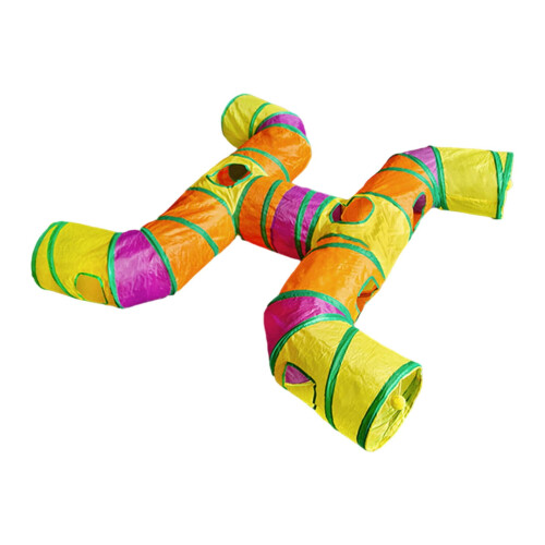 H-Shaped Interactive Pet Tunnel for Cats and Dogs